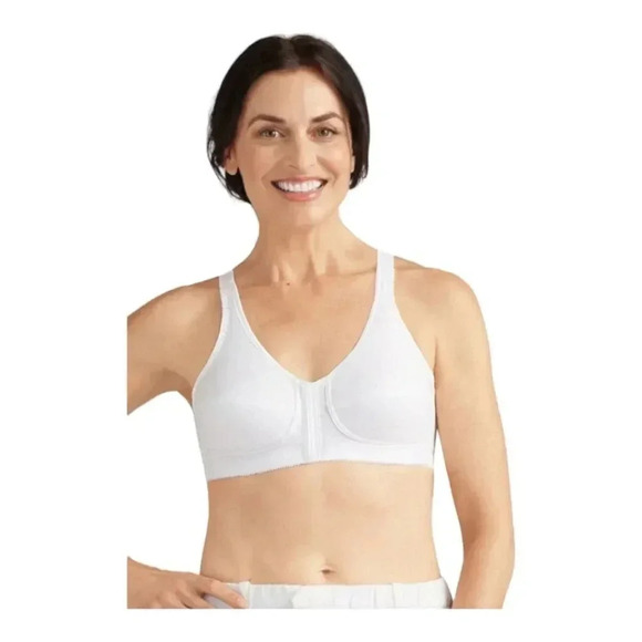 Amoena Greta white Masectomy cotton pocketed bra 36D - Picture 10 of 11